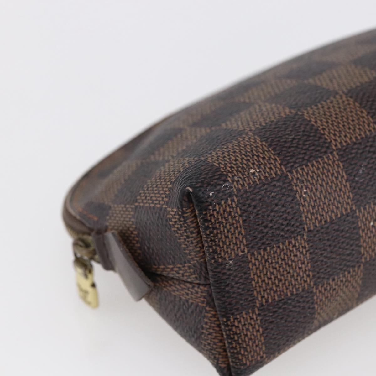 LOUIS VUITTON Damier Ebene Pochette Cosmetic PM Pouch N47516 LV Auth BA6917