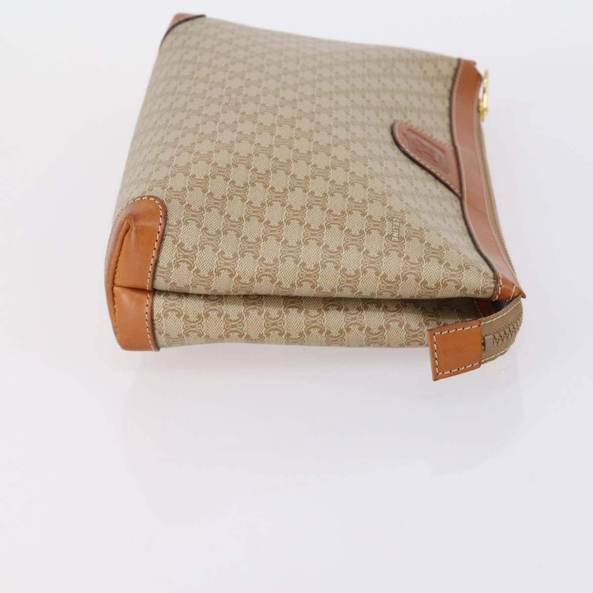 CELINE Cartier Clutch Bag PVC Leather 2 Set Beige Bordeaux Auth BA6920