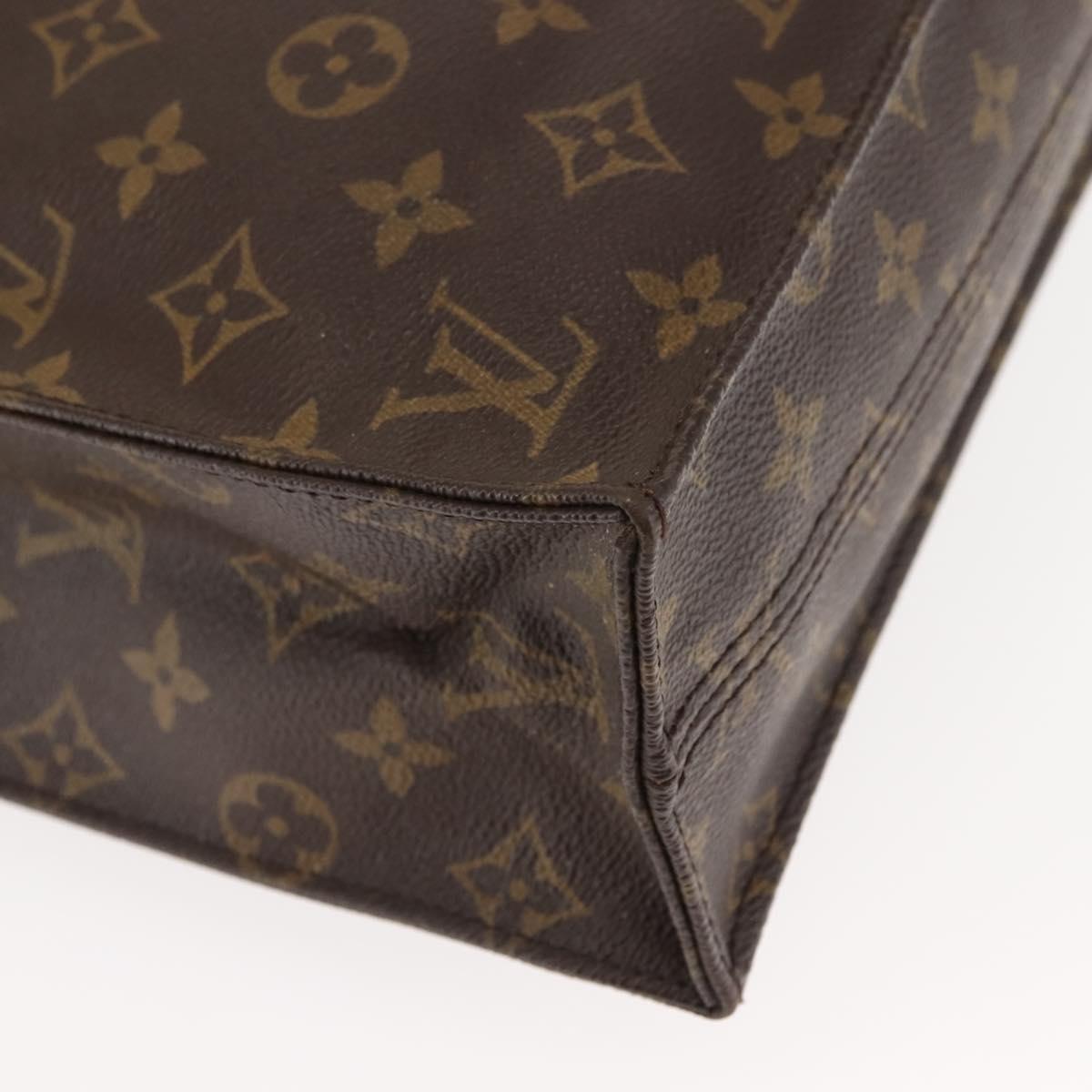 LOUIS VUITTON Monogram Sac Plat Hand Bag M51140 LV Auth BA6954