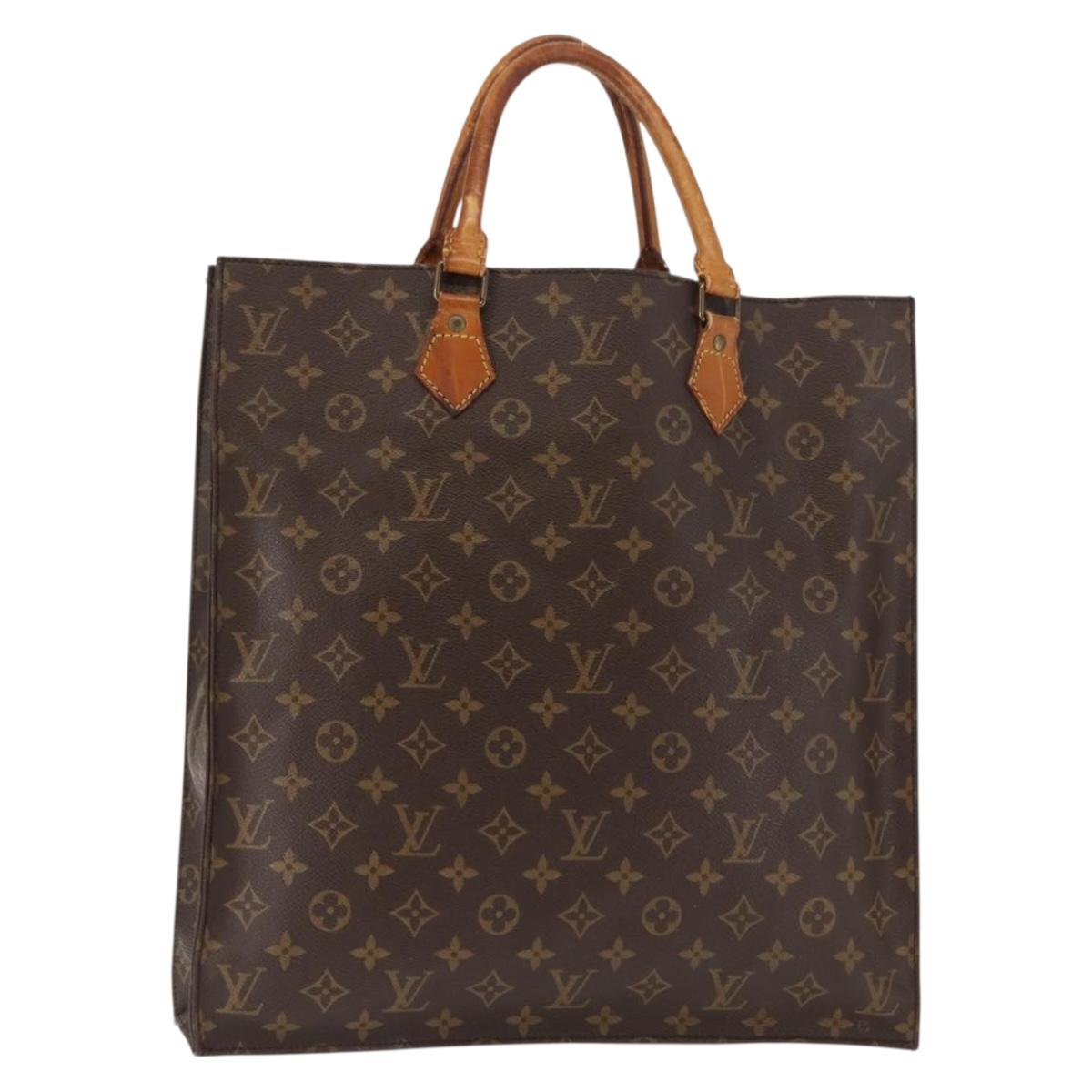 LOUIS VUITTON Monogram Sac Plat Hand Bag M51140 LV Auth BA6954