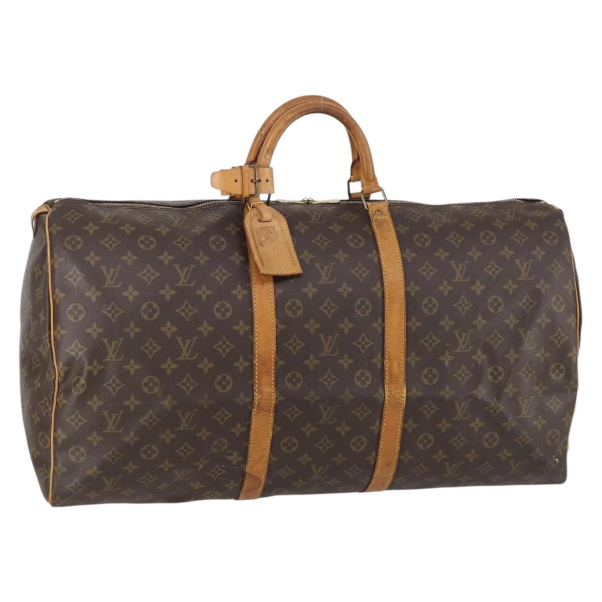 LOUIS VUITTON Monogram Keepall 60 Boston Bag M41422 LV Auth BA6961