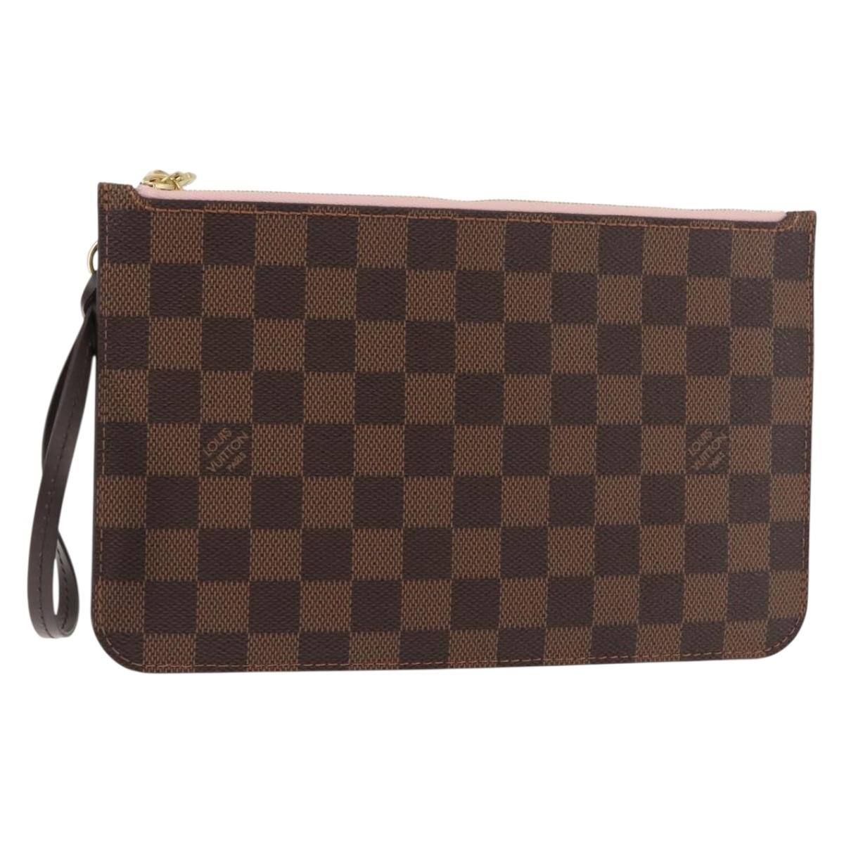 LOUIS VUITTON Damier Ebene Neverfull MM Pouch Accessory Pouch LV Auth BA6975