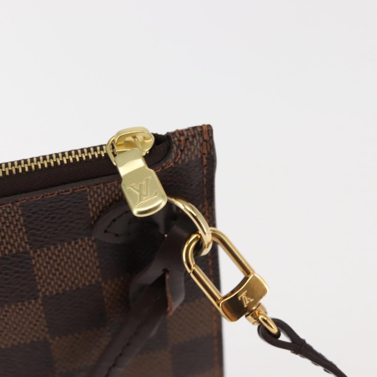 LOUIS VUITTON Damier Ebene Neverfull MM Pouch Accessory Pouch LV Auth BA6976