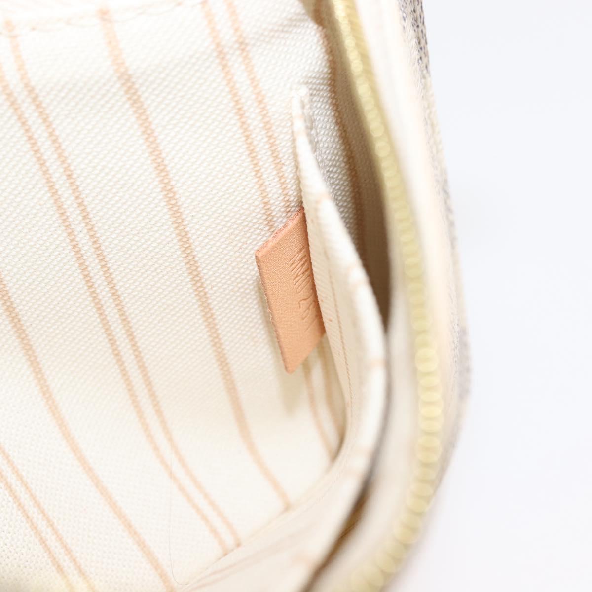 LOUIS VUITTON Damier Azur Neverfull PM Pouch Accessory Pouch LV Auth BA6980