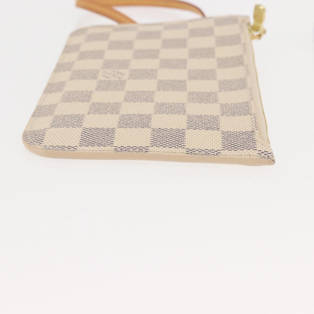 LOUIS VUITTON Damier Azur Neverfull PM Pouch Accessory Pouch LV Auth BA6980
