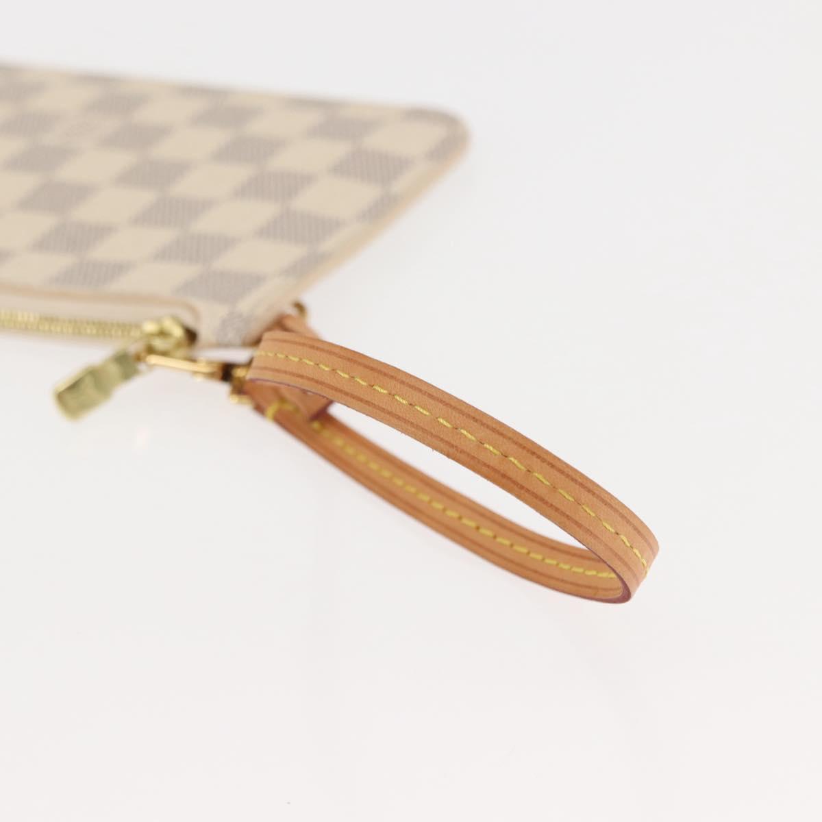 LOUIS VUITTON Damier Azur Neverfull PM Pouch Accessory Pouch LV Auth BA6980