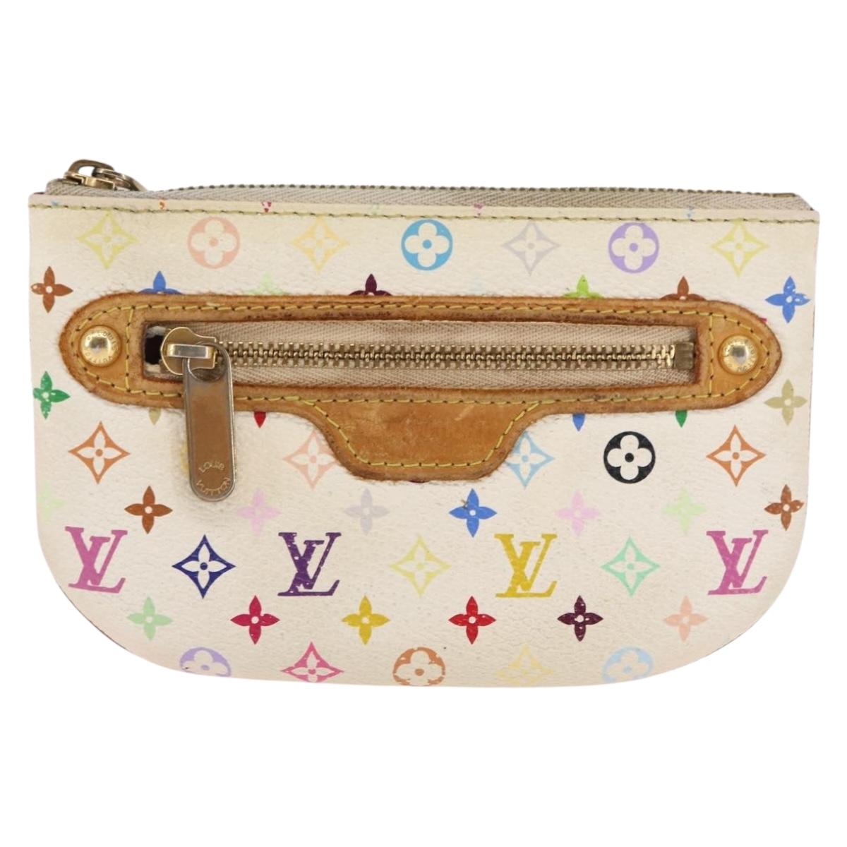 LOUIS VUITTON Monogram Multicolor Pochette MM Pouch White M60028 LV Auth BA6983
