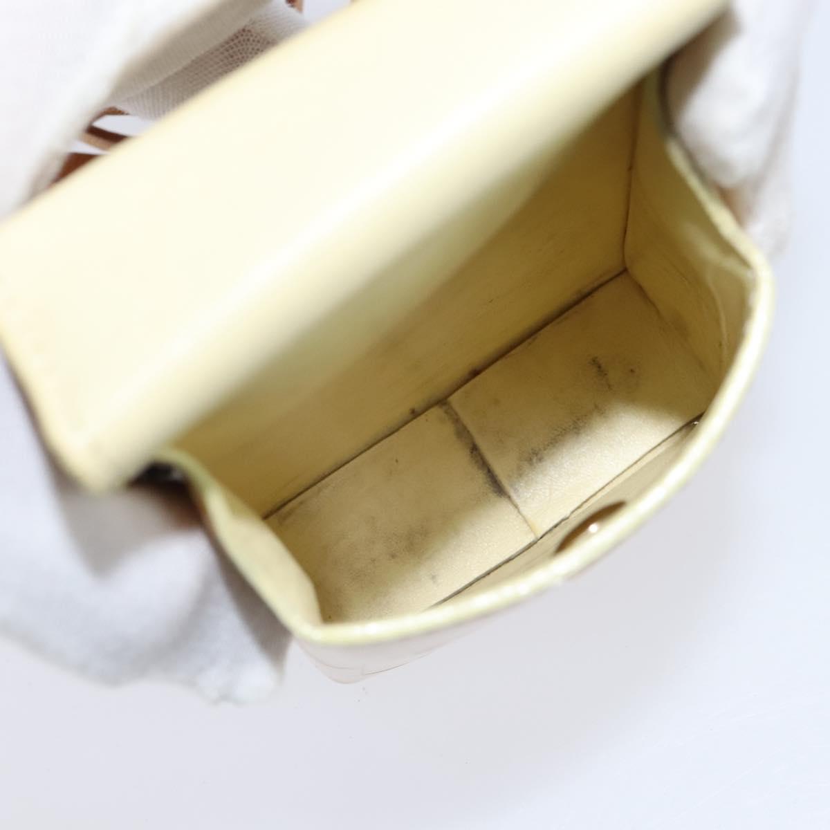 LOUIS VUITTON Monogram Vernis Walker Wallet Lime Yellow M91074 LV Auth BA6985