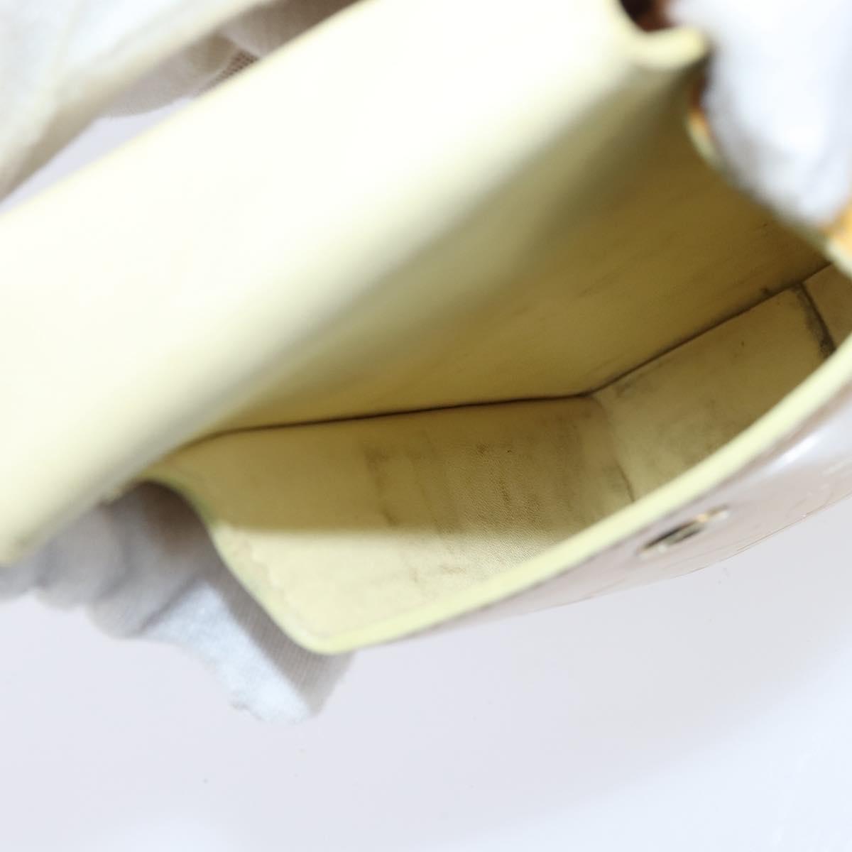 LOUIS VUITTON Monogram Vernis Walker Wallet Lime Yellow M91074 LV Auth BA6985