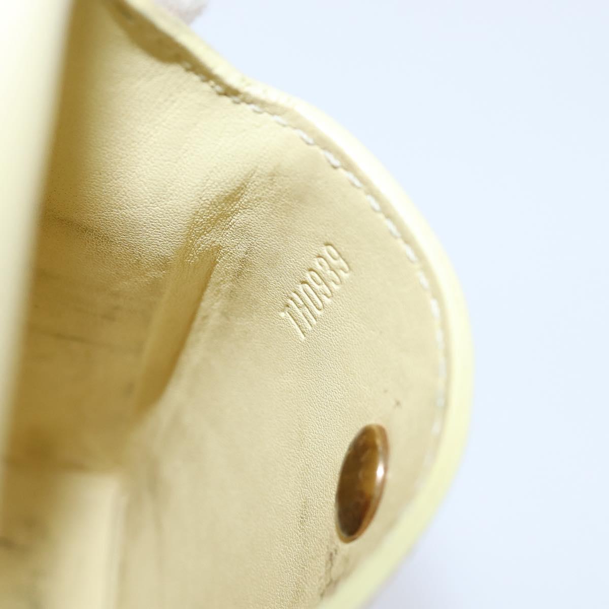 LOUIS VUITTON Monogram Vernis Walker Wallet Lime Yellow M91074 LV Auth BA6985