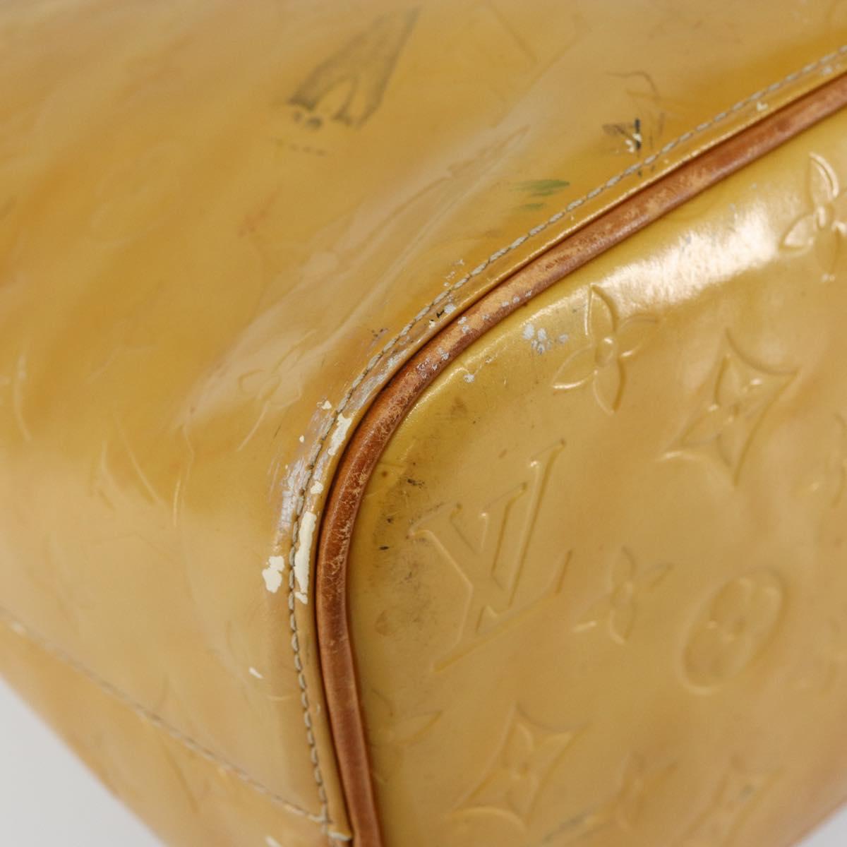 LOUIS VUITTON Monogram Vernis Houston Hand Bag Beige M91004 LV Auth BA6986