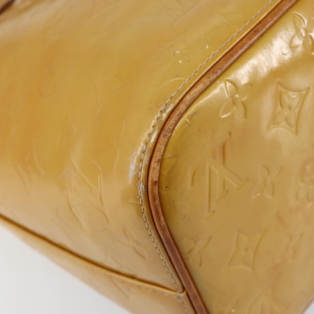 LOUIS VUITTON Monogram Vernis Houston Hand Bag Beige M91004 LV Auth BA6986