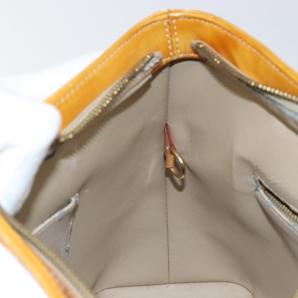 LOUIS VUITTON Monogram Vernis Houston Hand Bag Beige M91004 LV Auth BA6986