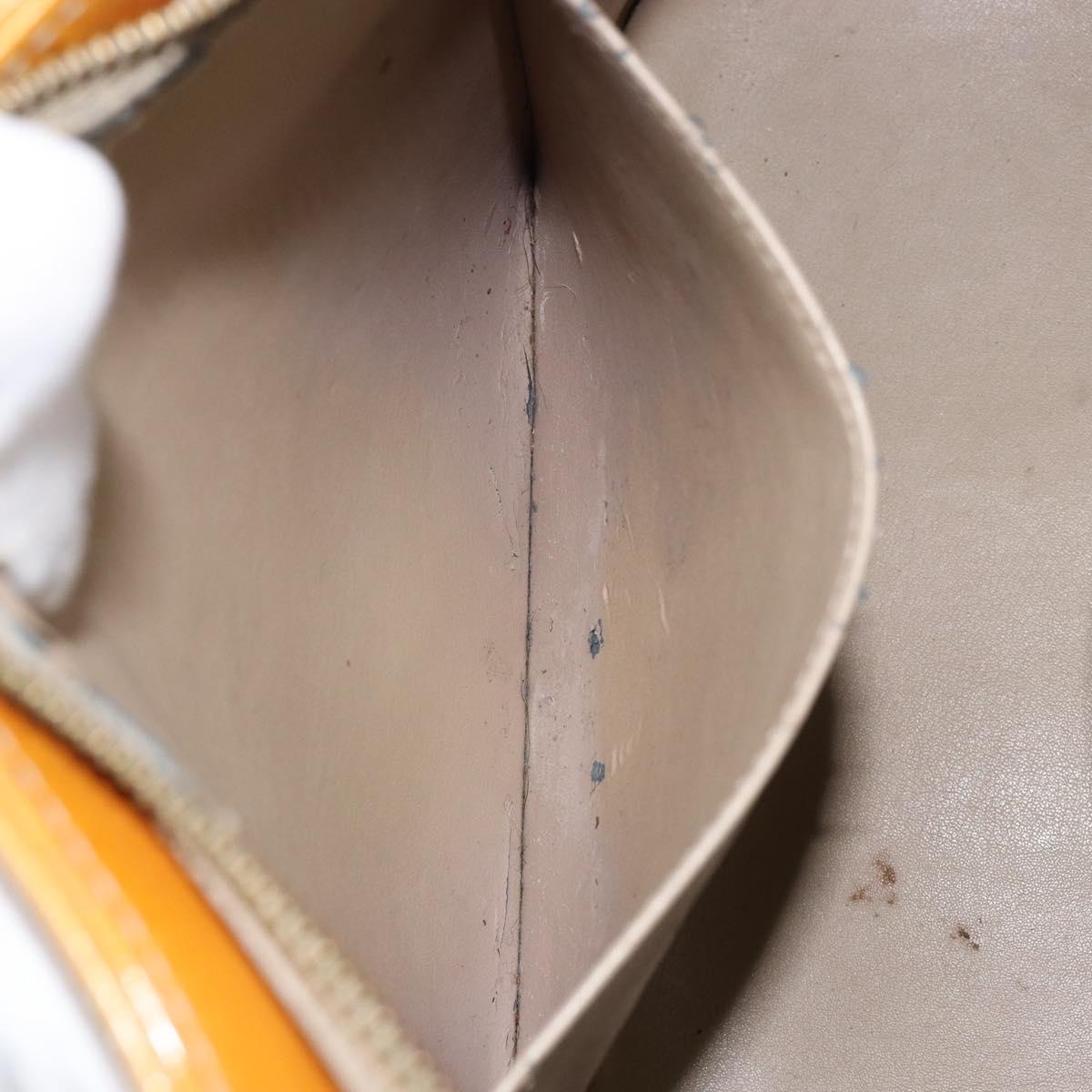 LOUIS VUITTON Monogram Vernis Houston Hand Bag Beige M91004 LV Auth BA6986