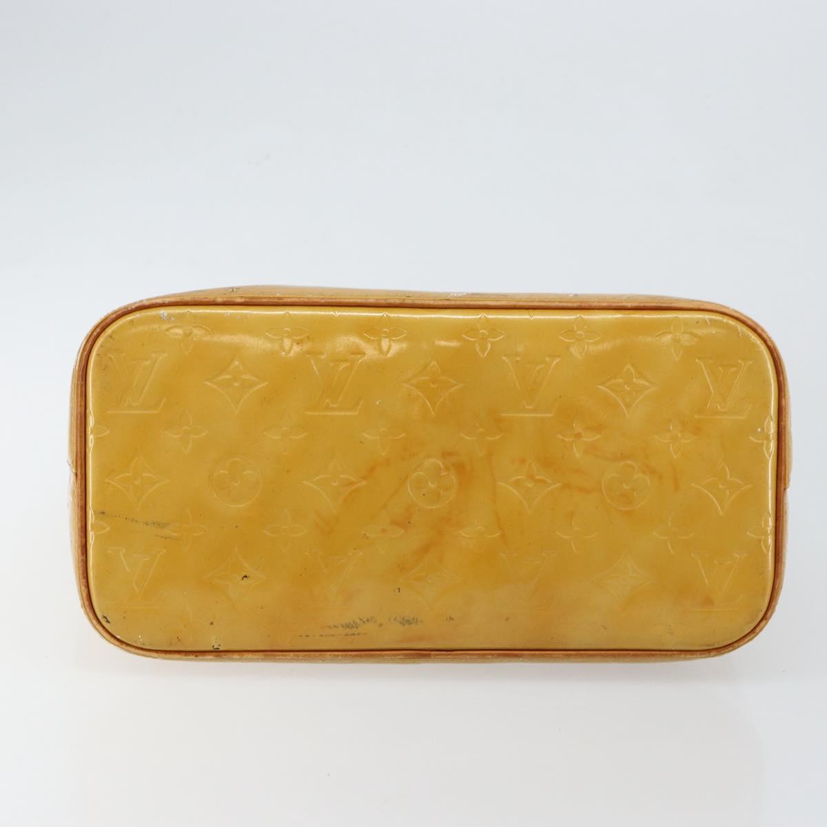 LOUIS VUITTON Monogram Vernis Houston Hand Bag Beige M91004 LV Auth BA6986