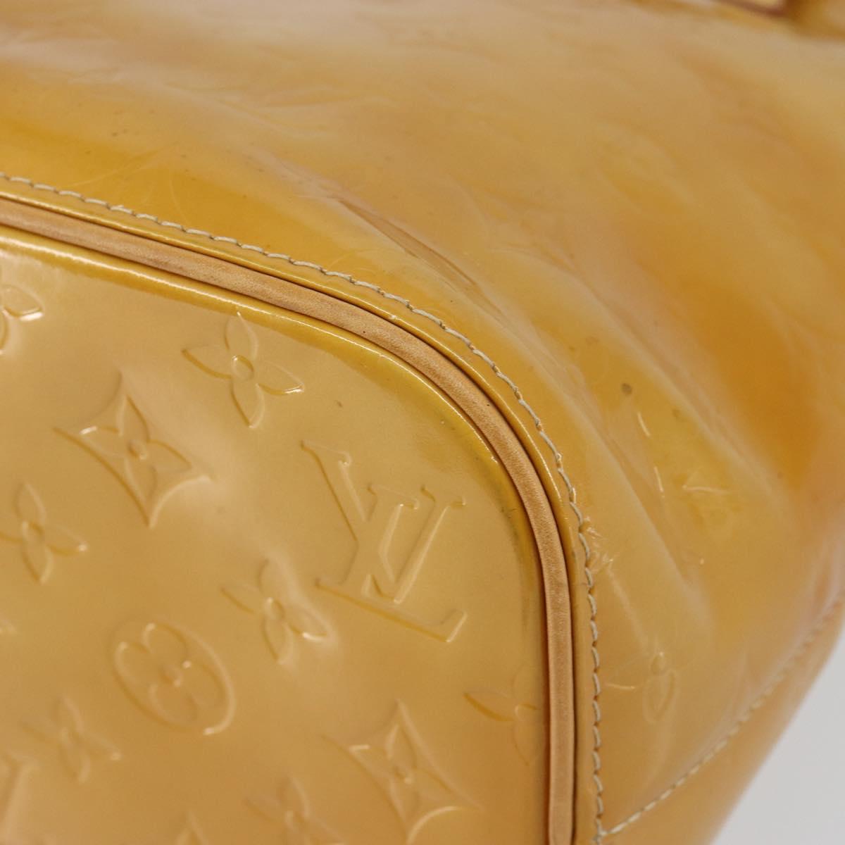 LOUIS VUITTON Monogram Vernis Houston Hand Bag Beige M91004 LV Auth BA6988