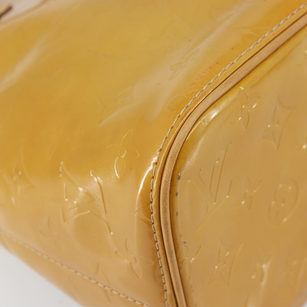 LOUIS VUITTON Monogram Vernis Houston Hand Bag Beige M91004 LV Auth BA6988