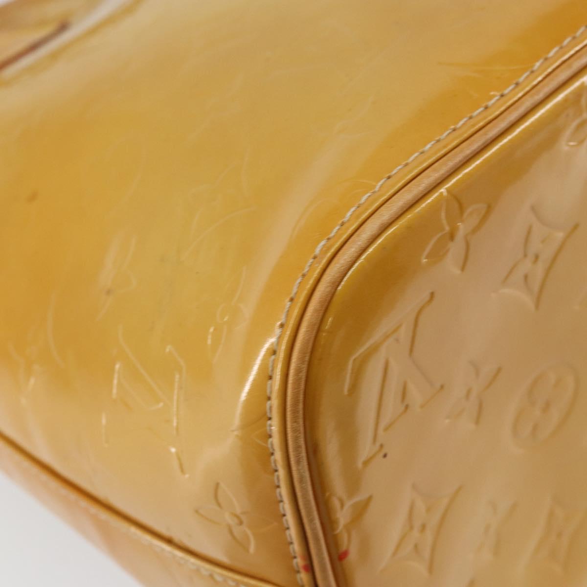 LOUIS VUITTON Monogram Vernis Houston Hand Bag Beige M91004 LV Auth BA6988