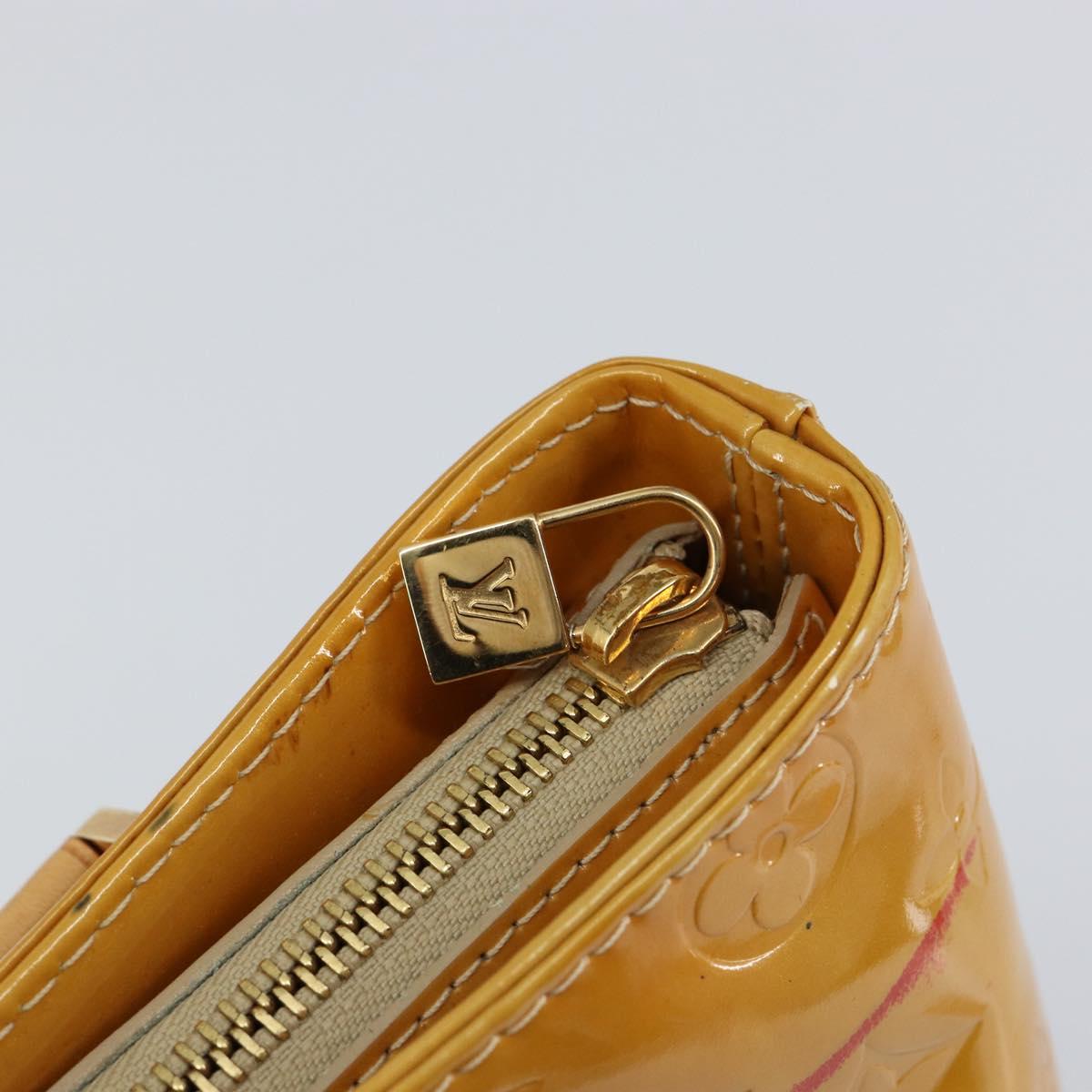 LOUIS VUITTON Monogram Vernis Houston Hand Bag Beige M91004 LV Auth BA6988