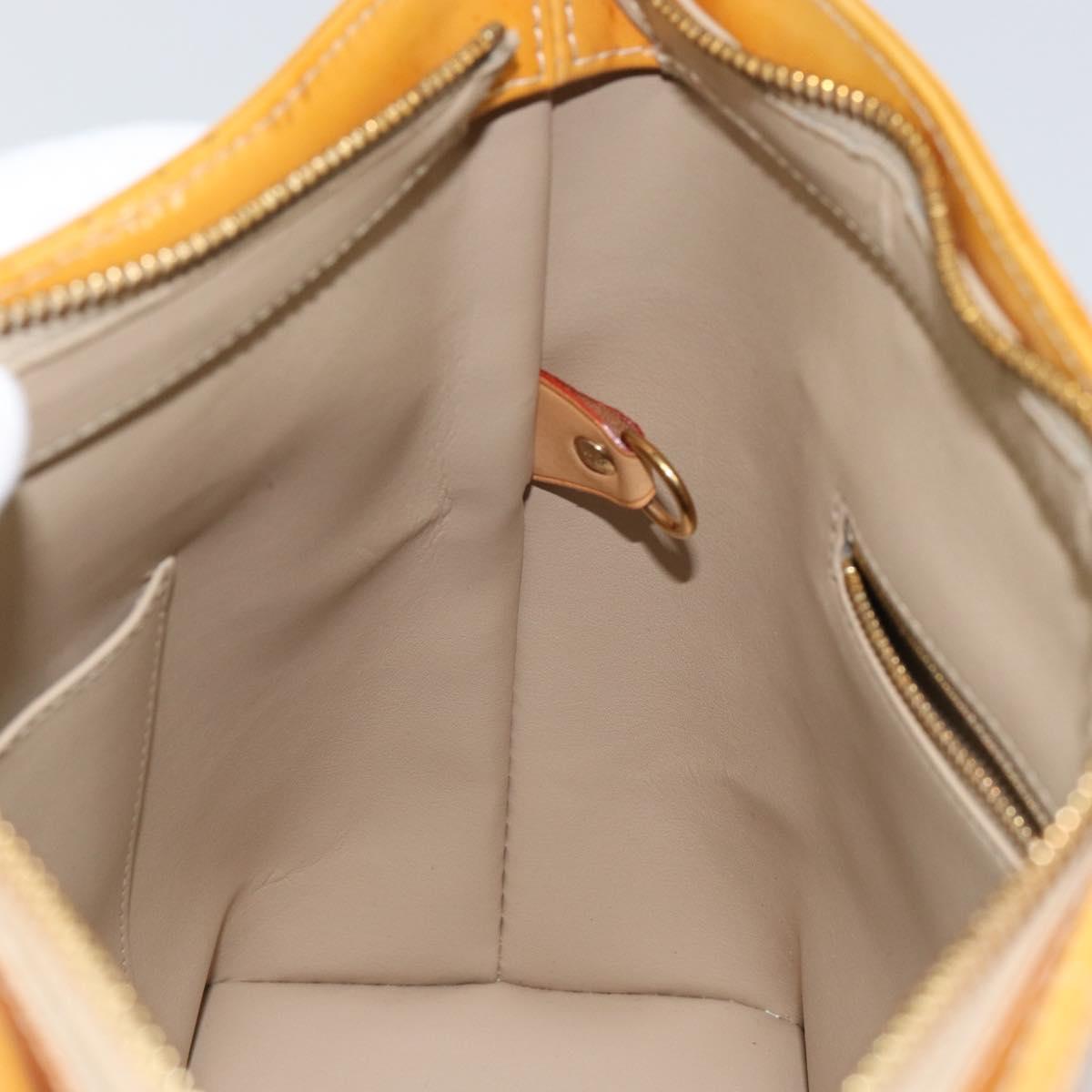 LOUIS VUITTON Monogram Vernis Houston Hand Bag Beige M91004 LV Auth BA6988