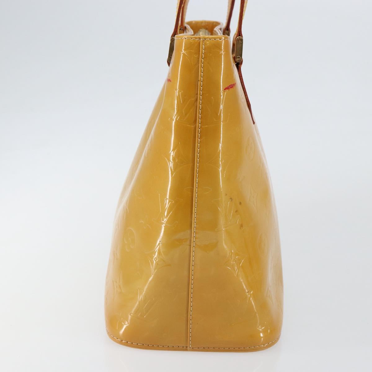 LOUIS VUITTON Monogram Vernis Houston Hand Bag Beige M91004 LV Auth BA6988