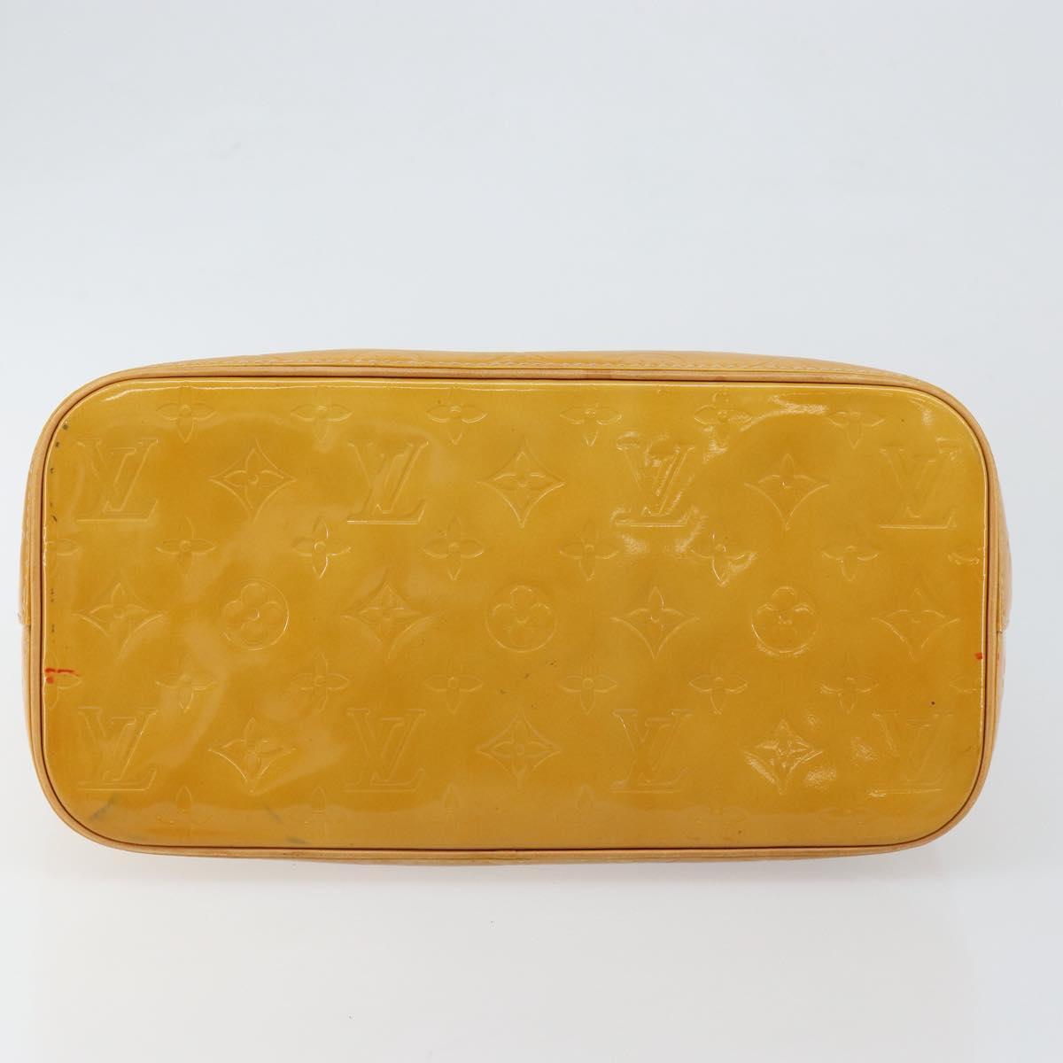 LOUIS VUITTON Monogram Vernis Houston Hand Bag Beige M91004 LV Auth BA6988