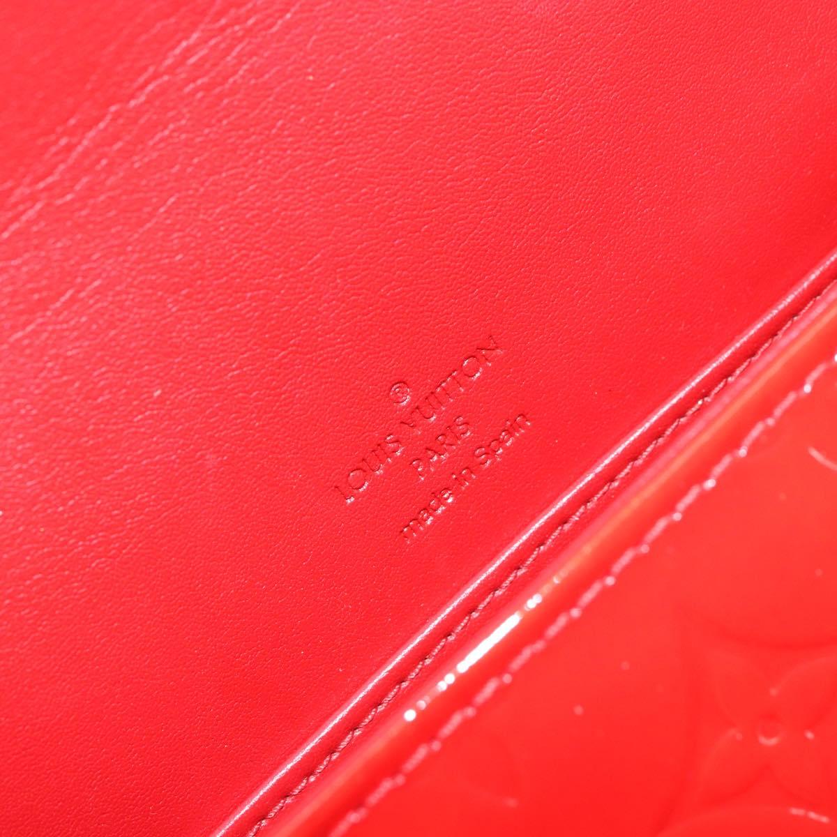 LOUIS VUITTON Monogram Vernis Thompson Street Bag Red M91094 Auth BA6993