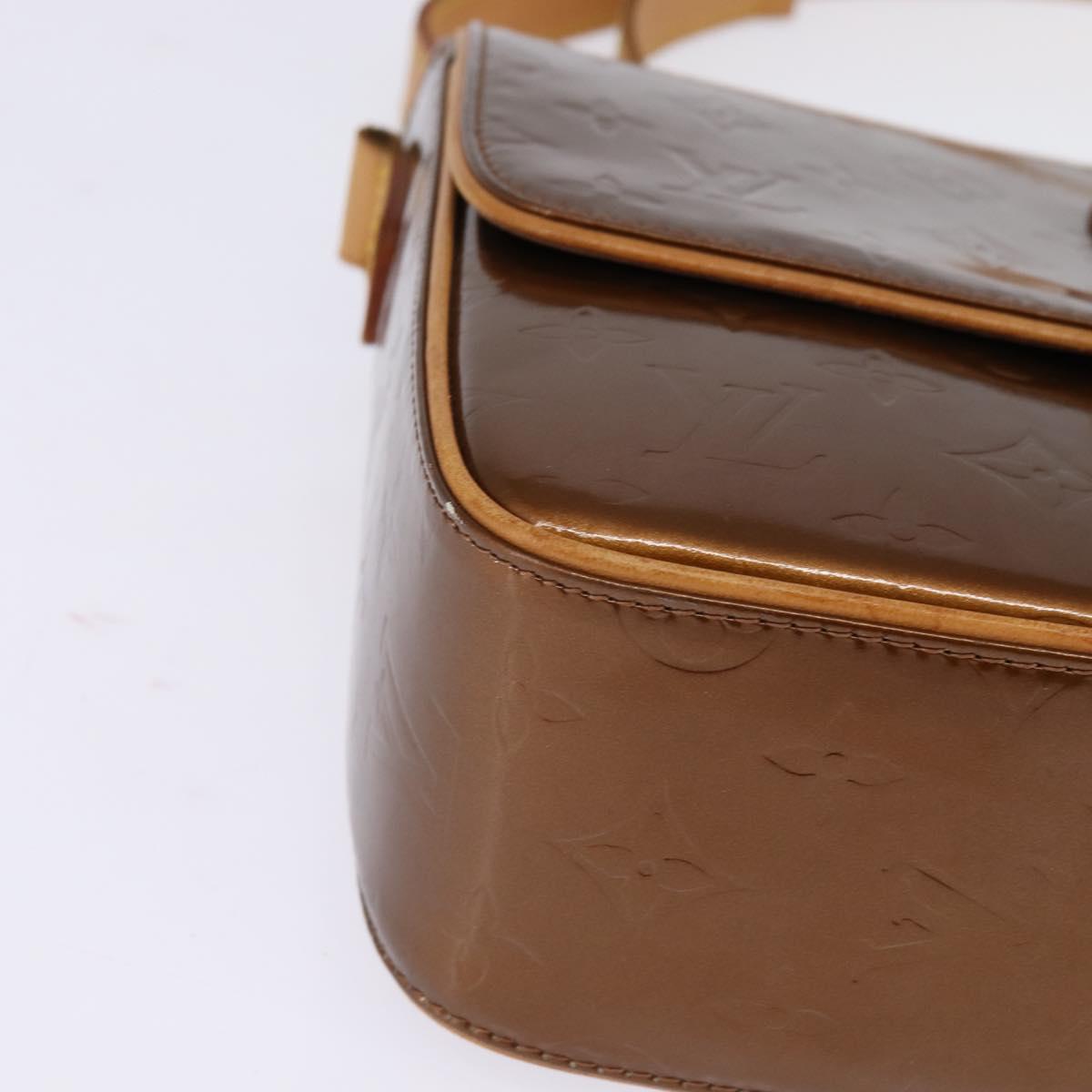 LOUIS VUITTON Monogram Vernis Christie GM Shoulder Bag Bronze M91107 Auth BA6997