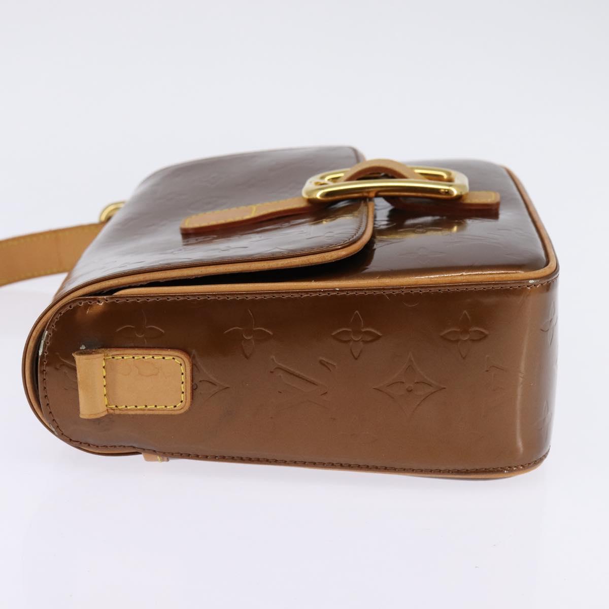 LOUIS VUITTON Monogram Vernis Christie GM Shoulder Bag Bronze M91107 Auth BA6997