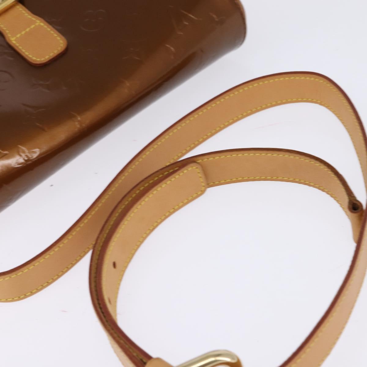 LOUIS VUITTON Monogram Vernis Christie GM Shoulder Bag Bronze M91107 Auth BA6997