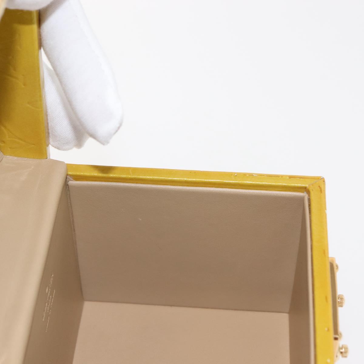 LOUIS VUITTON Monogram Vernis Bleecker Cosmetic Pouch Beige M91002 Auth BA6998