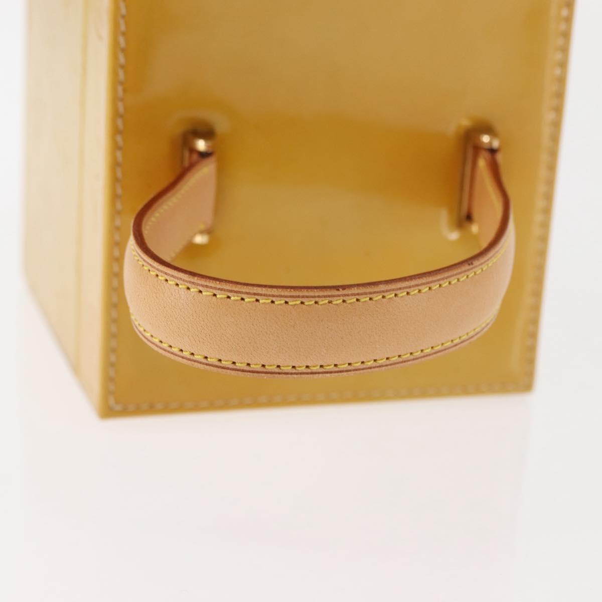 LOUIS VUITTON Monogram Vernis Bleecker Cosmetic Pouch Beige M91002 Auth BA6998