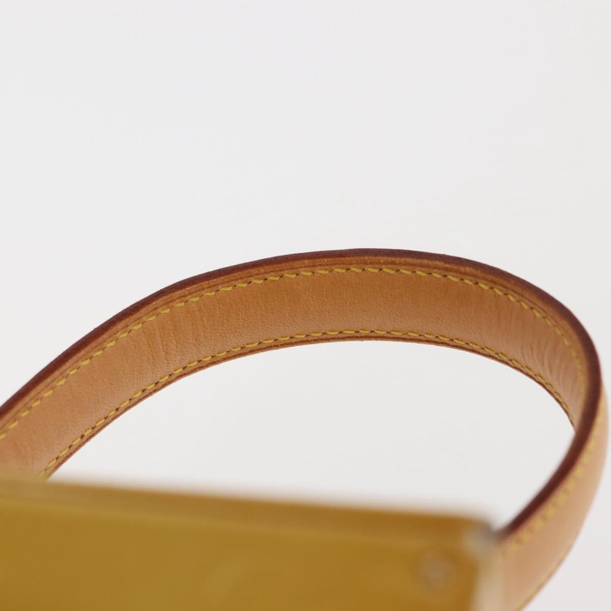 LOUIS VUITTON Monogram Vernis Bleecker Cosmetic Pouch Beige M91002 Auth BA6998