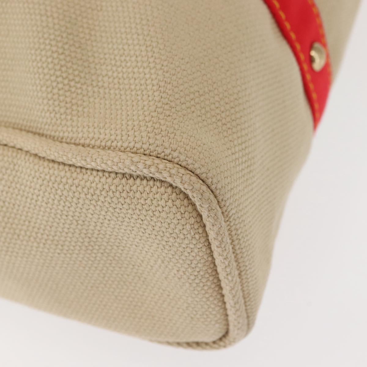 LOUIS VUITTON Antigua Hippo GM Tote Bag Beige Red M40032 LV Auth BA7007