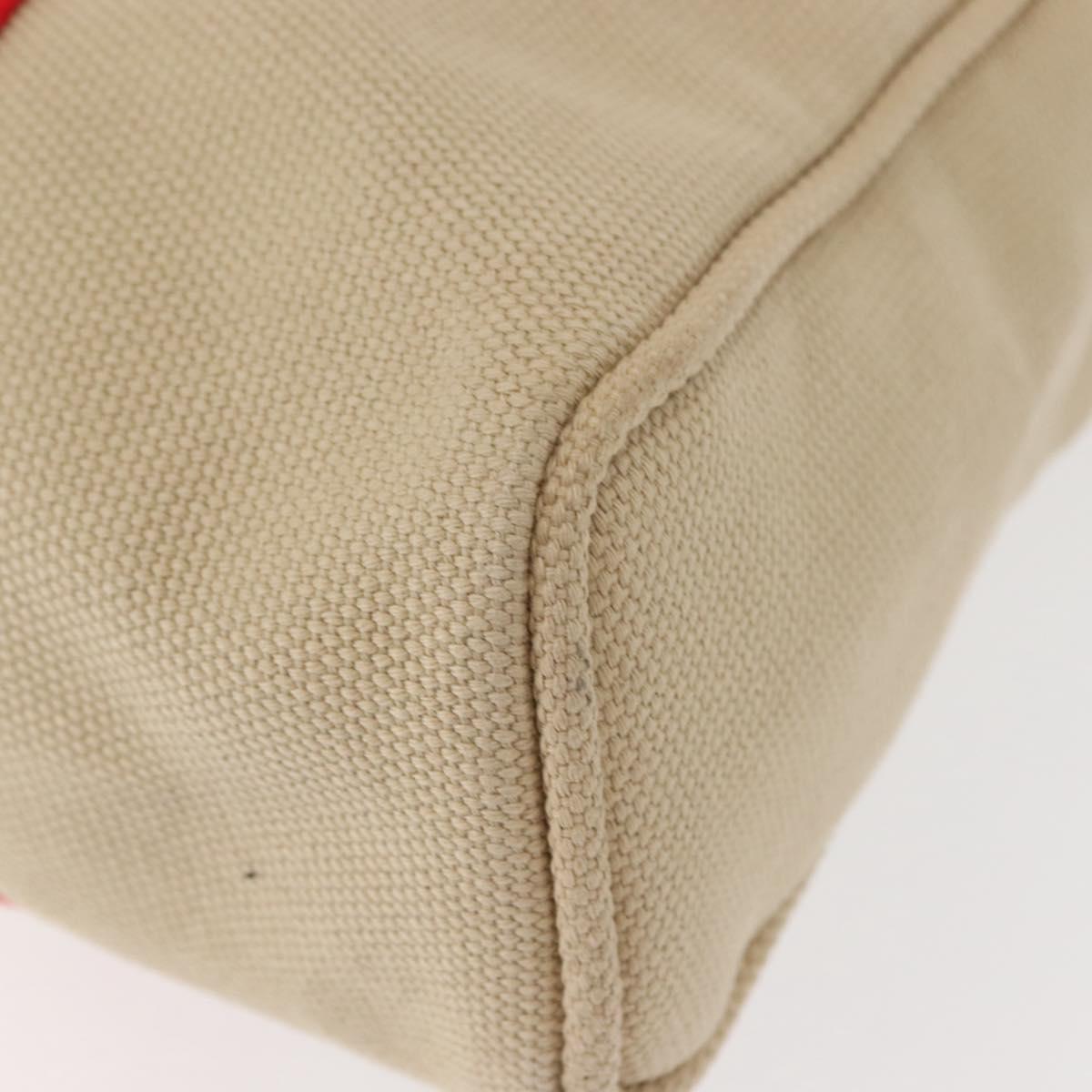 LOUIS VUITTON Antigua Hippo GM Tote Bag Beige Red M40032 LV Auth BA7007