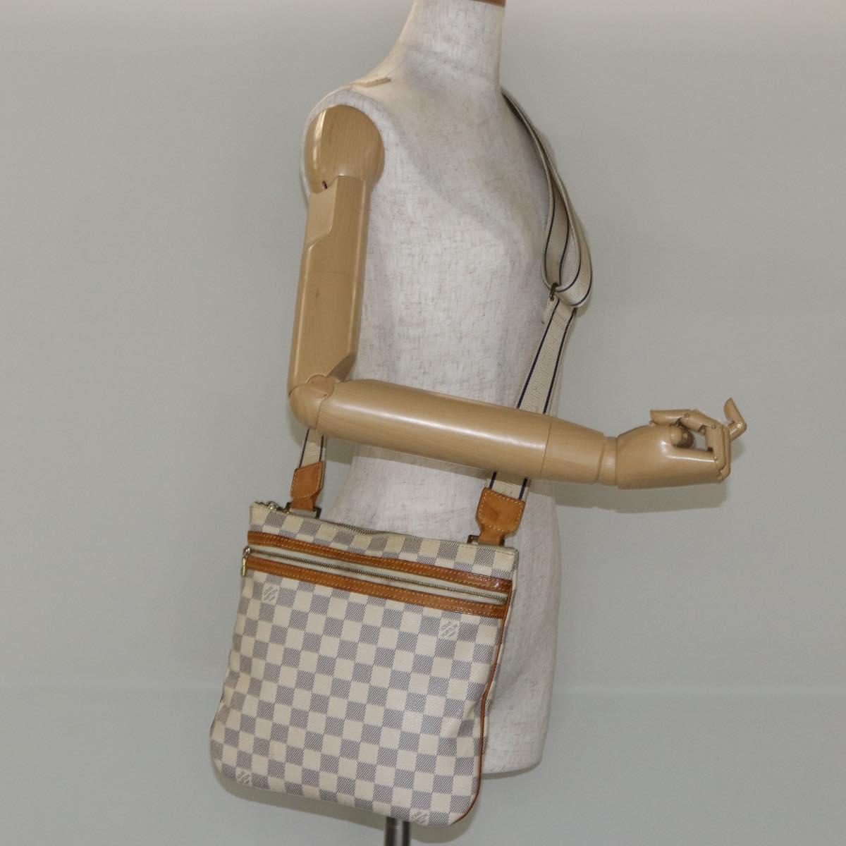 LOUIS VUITTON Damier Azur Pochette Bosphore Shoulder Bag N51112 LV Auth BA7009