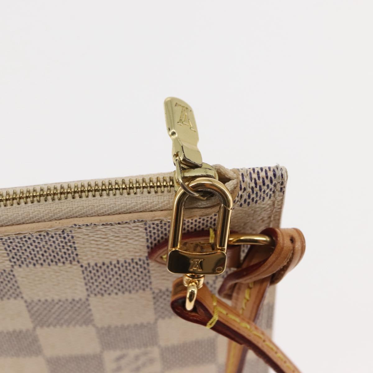 LOUIS VUITTON Damier Azur Neverfull MM Pouch LV Auth BA7011