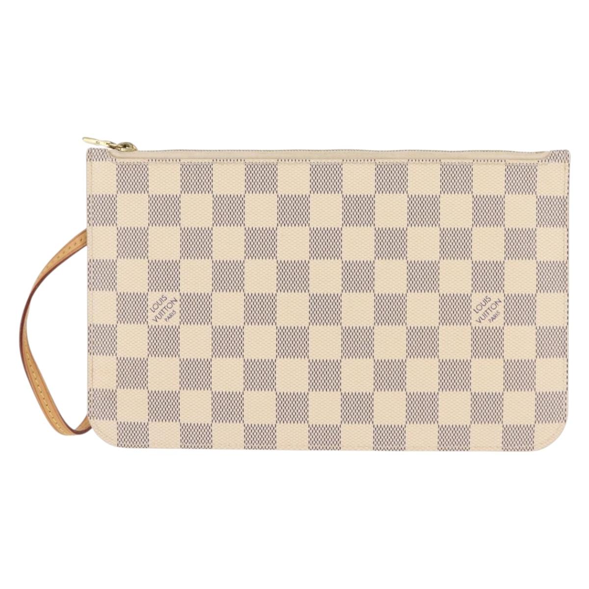 LOUIS VUITTON Damier Azur Neverfull MM Pouch LV Auth BA7011