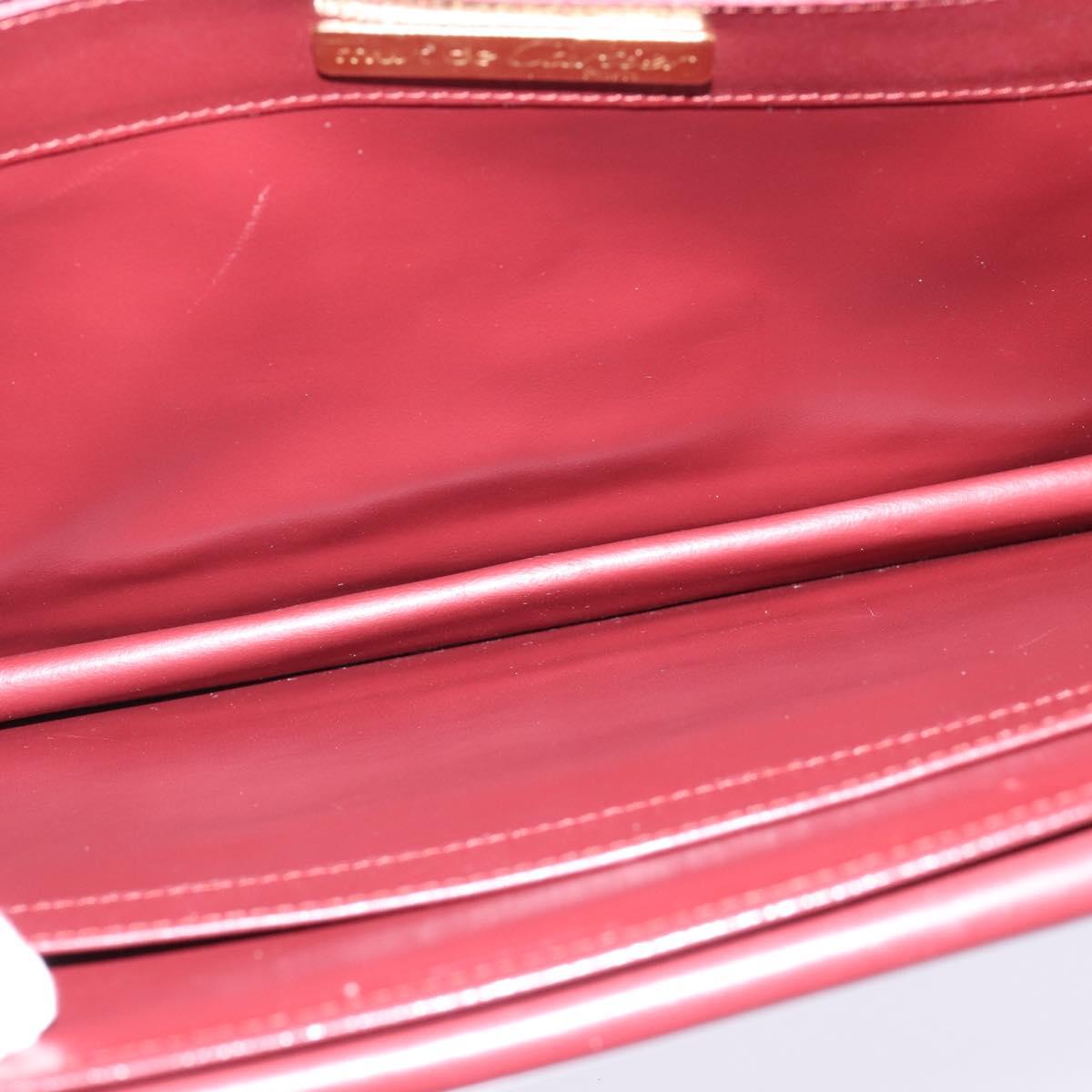 CARTIER Must Line Shoulder Bag Leather Bordeaux Gold Auth BA7015