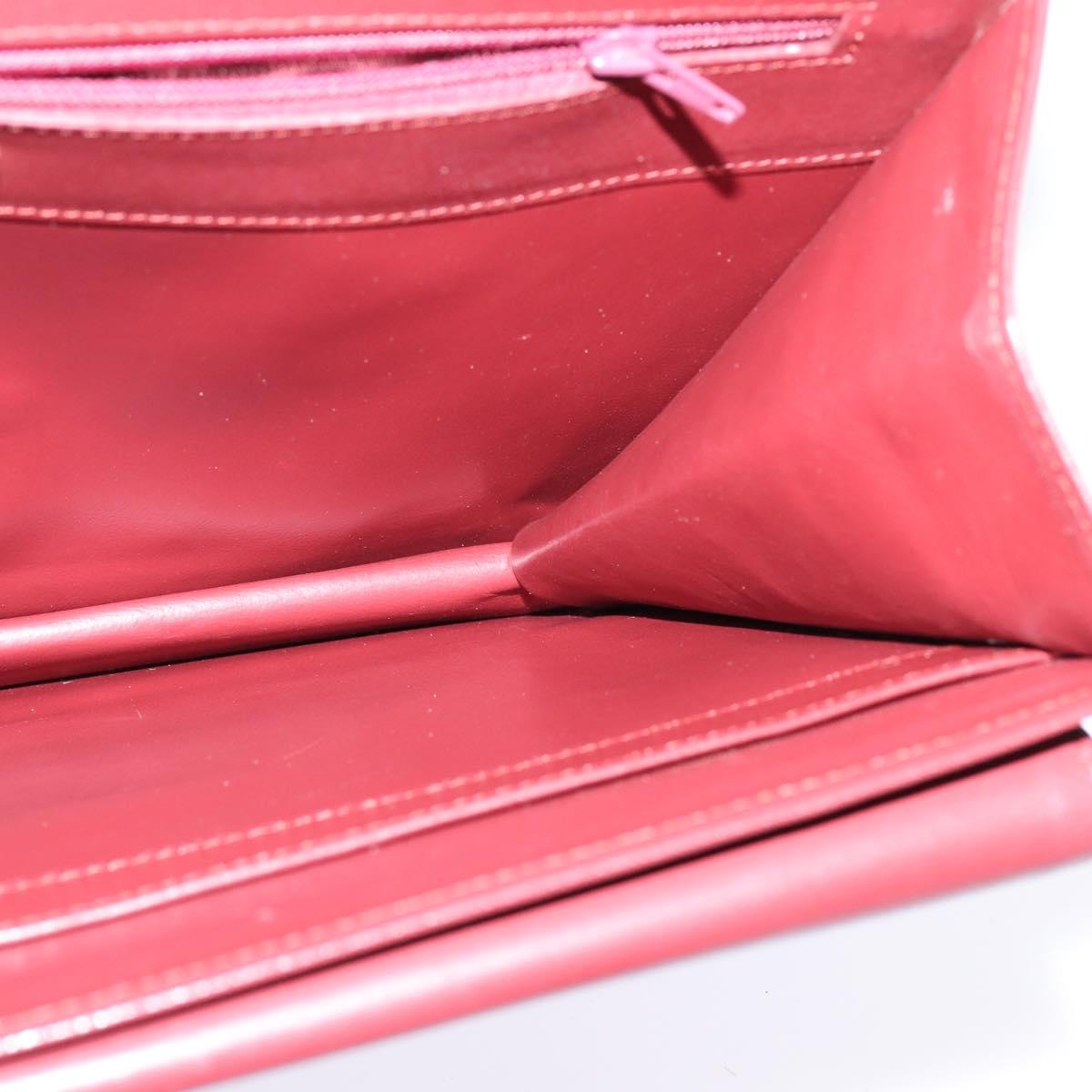 CARTIER Must Line Shoulder Bag Leather Bordeaux Gold Auth BA7015