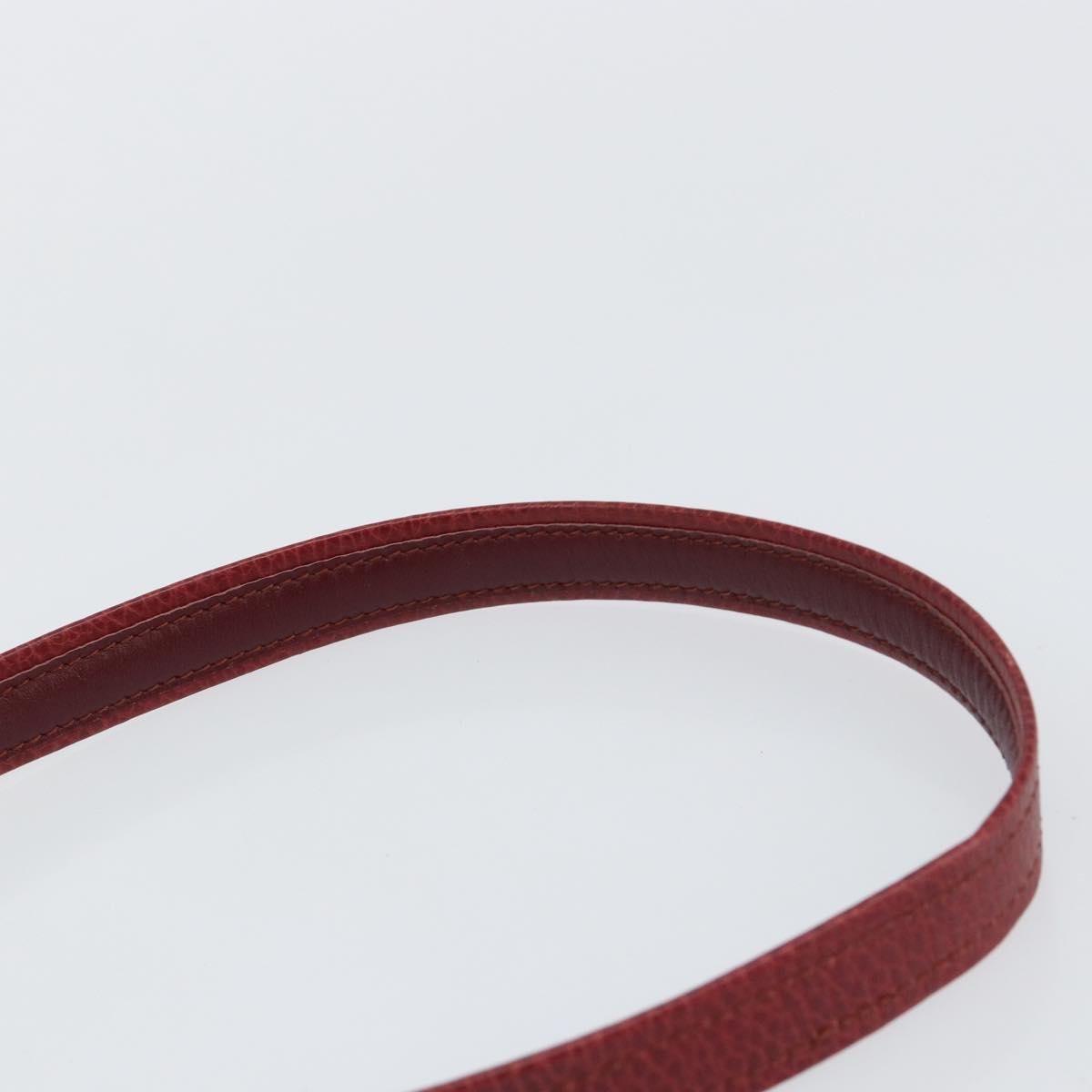 CARTIER Must Line Shoulder Bag Leather Bordeaux Gold Auth BA7016