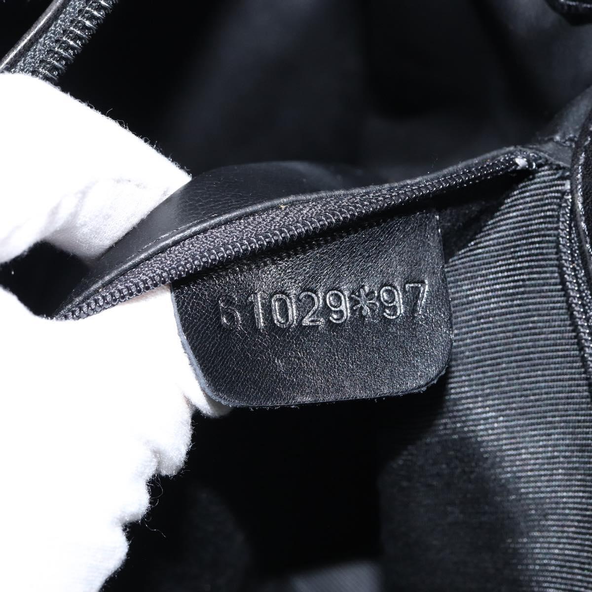 BALLY Hand Bag Leather Black Gold Auth BA7018