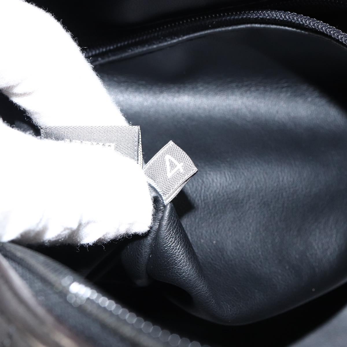 BALLY Hand Bag Leather Black Gold Auth BA7020