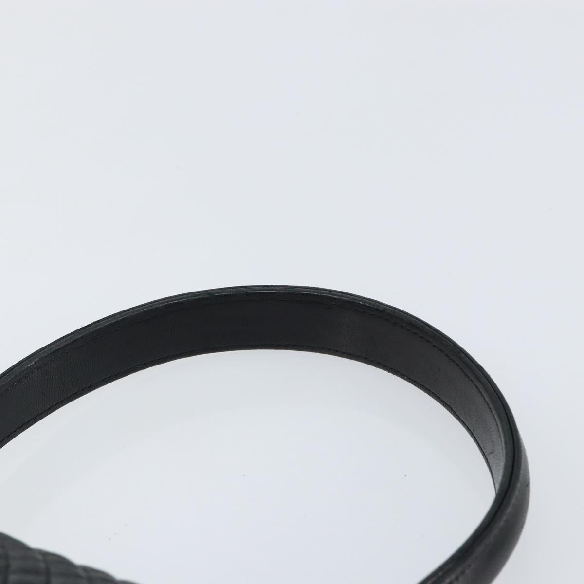 BALLY Hand Bag Leather Black Gold Auth BA7023