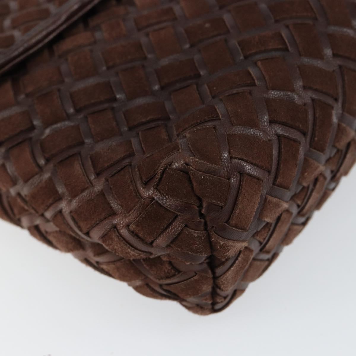 BALLY Shoulder Bag Leather Brown Gold Auth BA7025