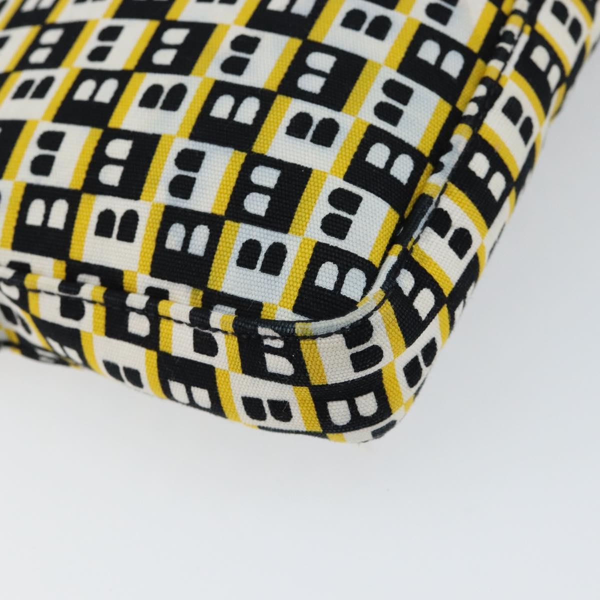 BALLY Hand Bag Canvas Black Auth BA7026