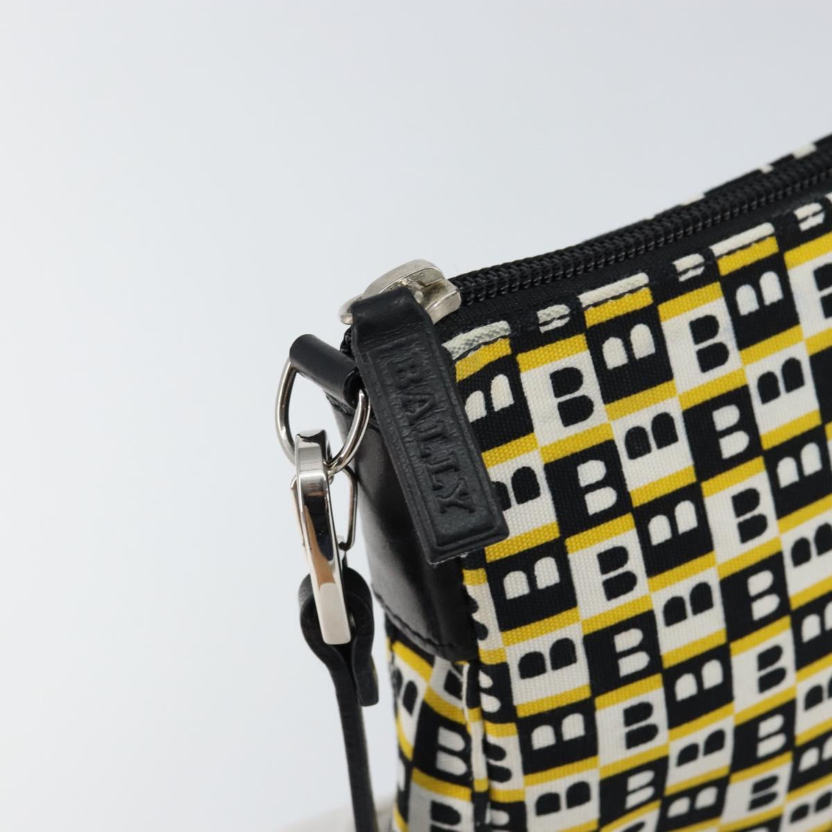 BALLY Hand Bag Canvas Black Auth BA7026