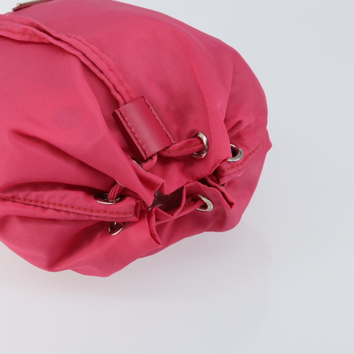 PRADA Pouch Nylon Pink Gold Auth BA7028