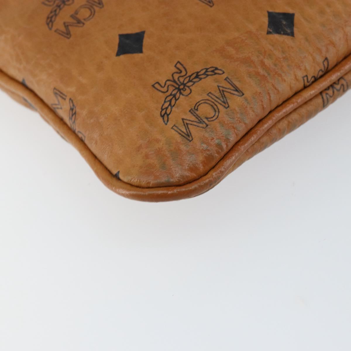 MCM Logogram Vicetos Shoulder Bag PVC Leather Brown Gold Auth BA7029