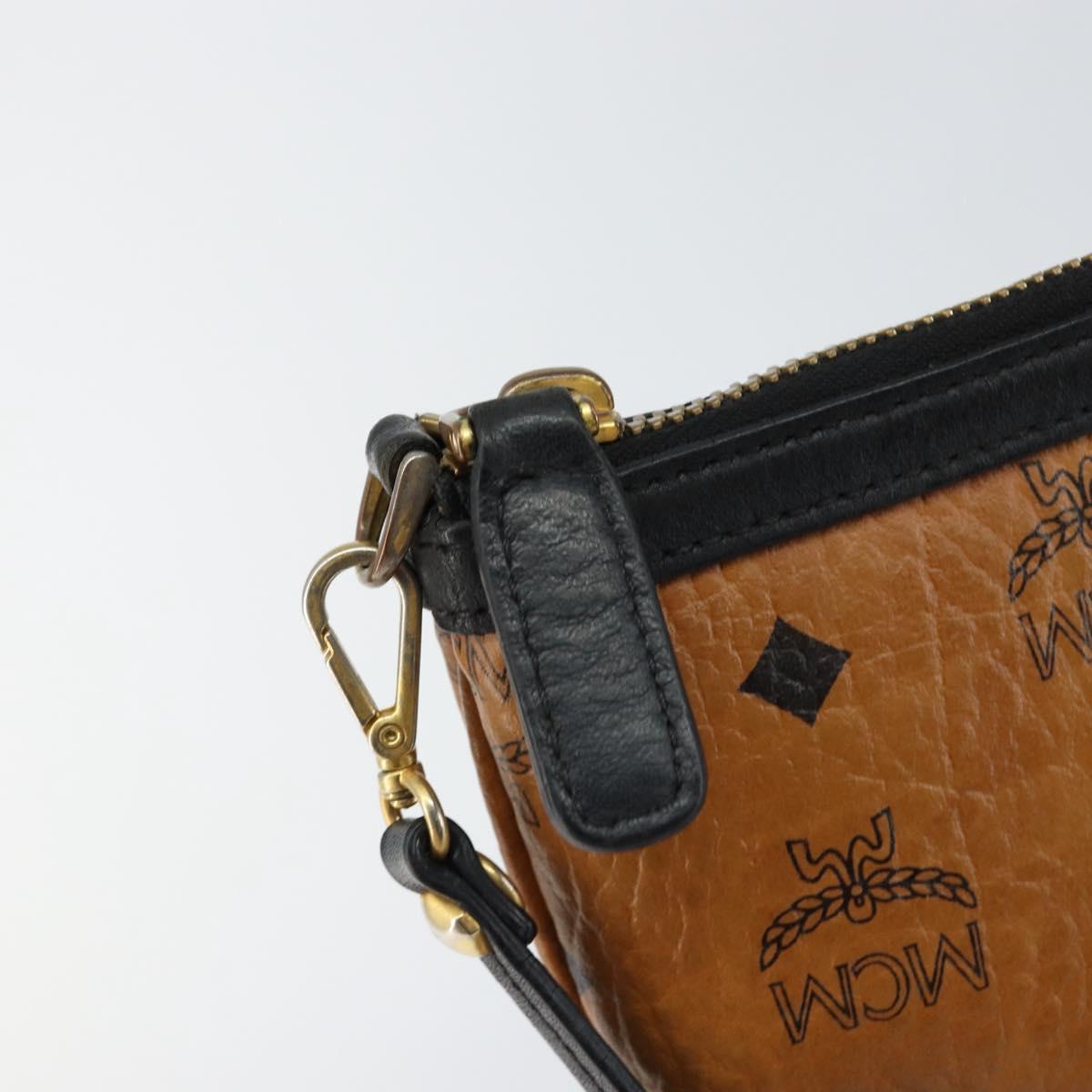 MCM Logogram Vicetos Shoulder Bag PVC Leather Brown Gold Auth BA7029